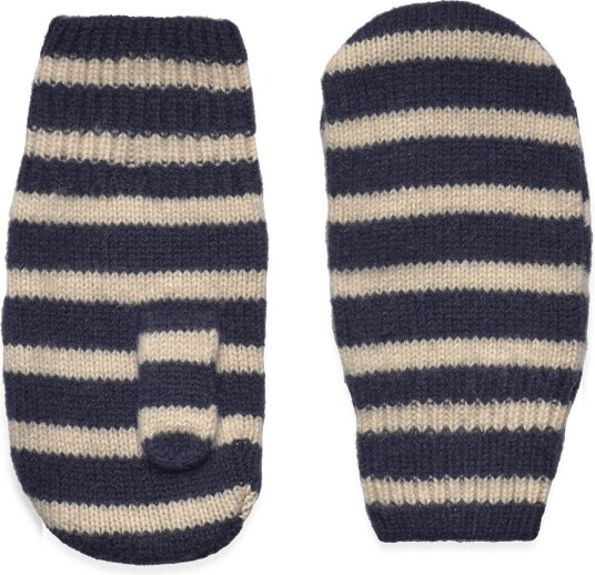 mp Denmark Bergen Striped Mittens DARK DENIM MELANGE 5 7Y