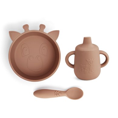 nuuroo Servisesett Elias Giraffe sett med 3 stk. sjokolademalt