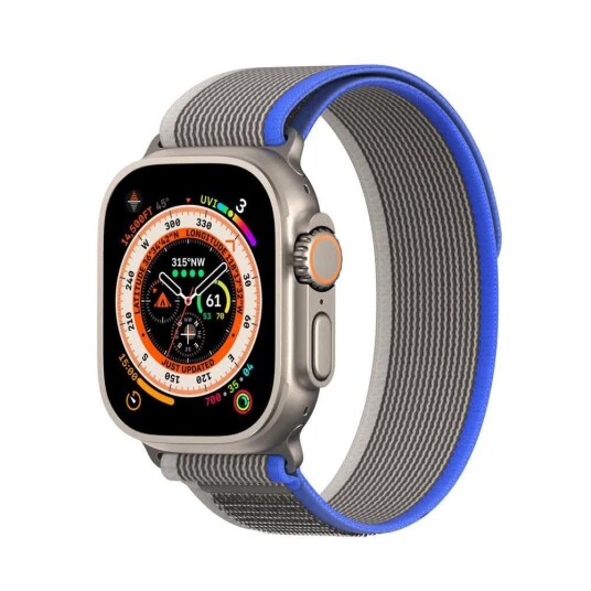 Dux Ducis YJ Nylonrem for Apple Watch 42/44/45/49mm Blå/Grå