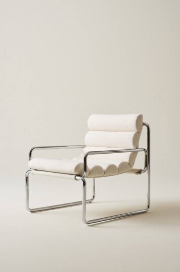 Jotex SINES lenestol Eliseouter: champagne color leather /inside: offwhite velvet 1721111-02-27 1723800-01-0