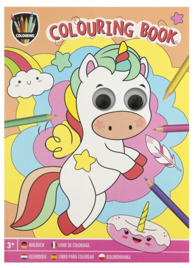 Moxy Colouring Book Wobbly Eyes Unicorn