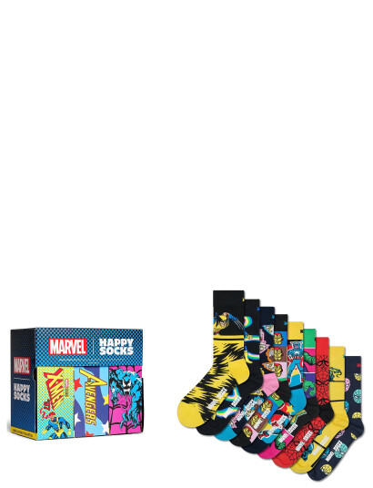 Happy Socks Marvel™ Collector"s 9-Pack Gift Set - Black - 36-40