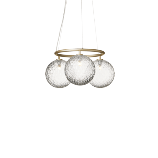 Nuura Miira 3 Sirkulært Taklampe Messing/ Optisk Klar
