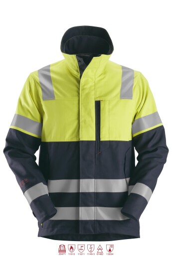 Snickers Workwear 1560 ProtecWork Jakke varsel, marineblå/gul XXL, Klær