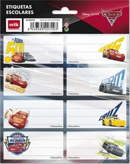 Cars Klistremerker Til Skrivebok Eller Bok (16 Stk.) Cars Klistremerker Til Skrivebok Eller Bok (16 Stk.)