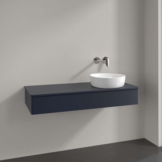 Villeroy & Boch Antao Servantskap med 1 skuff 120x50x19 cm m/lys Blå Matt Villeroy & Boch Antao Servantskap med 1 skuff 120x50x19 cm m/lys Blå Matt