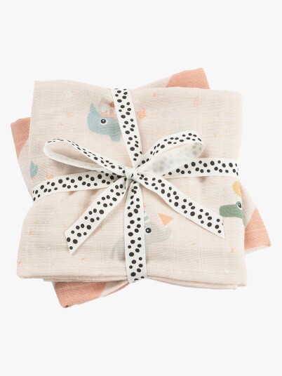 Done By Deer Burp Cloth 2-Pack Celebration Powder Pink