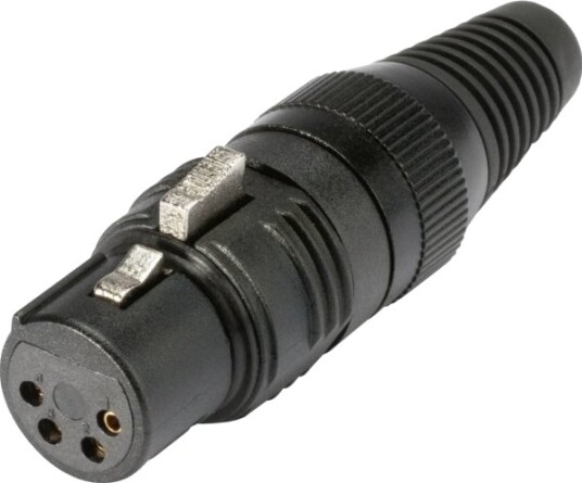 Hicon Hi-X4cf-G Xlr-Kontakt 4-Polet Rett Sort 1 Stk.
