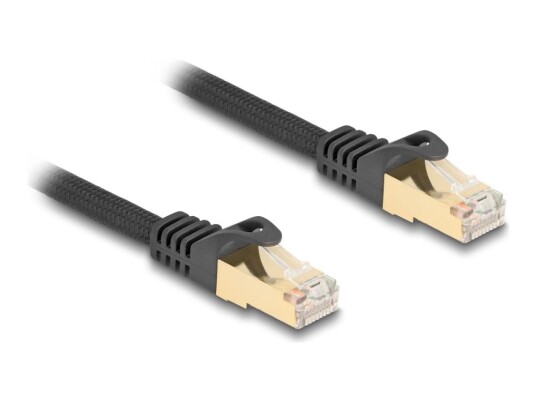 Delock Rj45 Nettverkskabel Med Flettet Kappe Cat.6A S/Ftp Plugg Til Plugg 3 M Svart (80319)