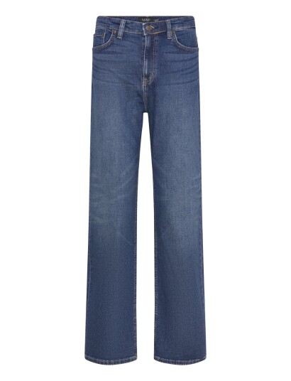 Lauren Ralph Lauren High Rise Straight Wide Leg Jean Blue 46