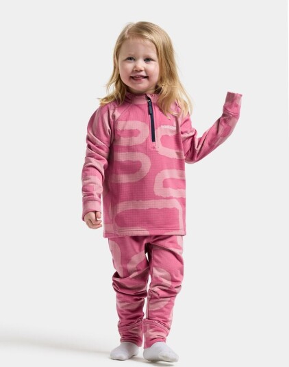 Didriksons Jadis Printed Kids' Set Path Heather Pink