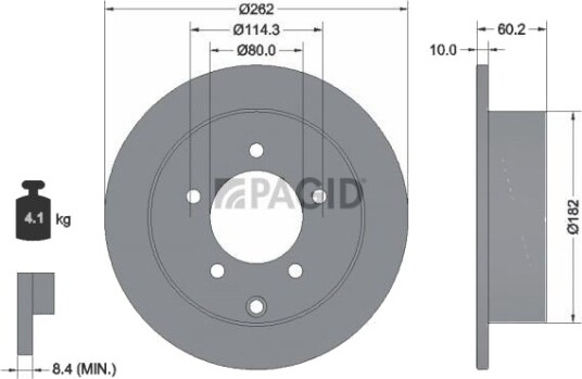 PAGID 55274NC Bremseskive