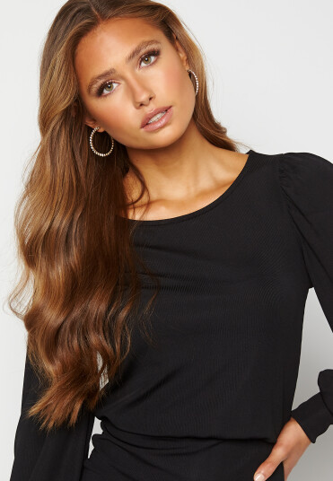 BUBBLEROOM Gry Balloon Sleeve Dress Black 4XL