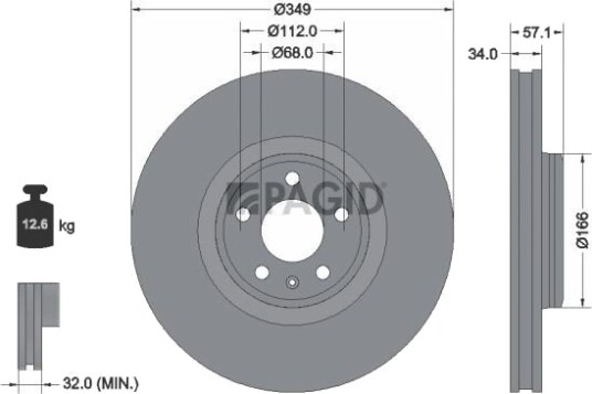 PAGID 55893NHC Bremseskive PAGID 55893NHC Bremseskive