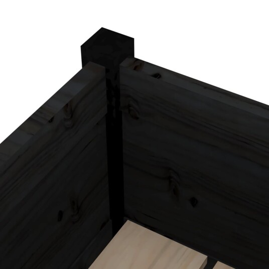 vidaXL Plantekasse svart 31x31x70 cm heltre furu