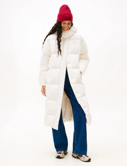 Tommy Jeans Tjw Alaska Grid Dwn Mxi Coat Ext Cream XS Tommy Jeans Tjw Alaska Grid Dwn Mxi Coat Ext Cream XS