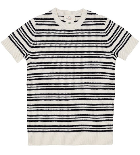 COPENHAGEN COLORS Navy Stripe strikket ribbestrikket T-shirt 86