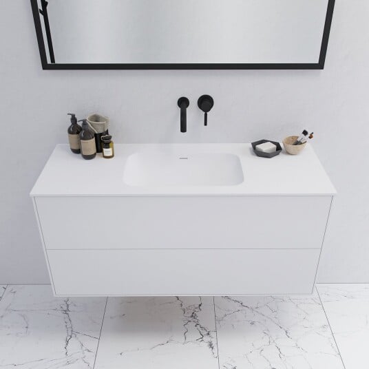 Pulcher Mood 120 Soft Baderomsmøbel 120x46 cm matt hvit med SolidTec® vask