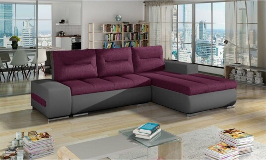 Seksjon Eltap Ottavio 275x180x85 cm Lars 68 Soft 29 Lilla Grå Høyre