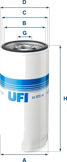 Oljefilter UFI 23.572.00 Oljefilter UFI 23.572.00