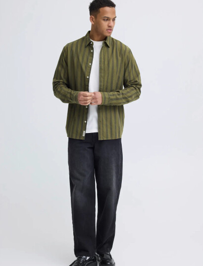 Blend Bhdaris Slub Stripe Khaki green XXL Blend Bhdaris Slub Stripe Khaki green XXL