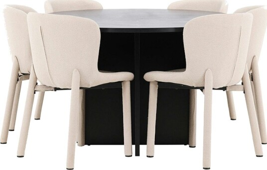 Spisegruppe Venture Home Strada Ø120 cm med 6st Astoria Spisestoler