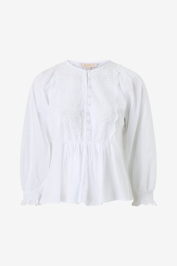 byTimo Bluse Cotton Slub Blouse Hvit