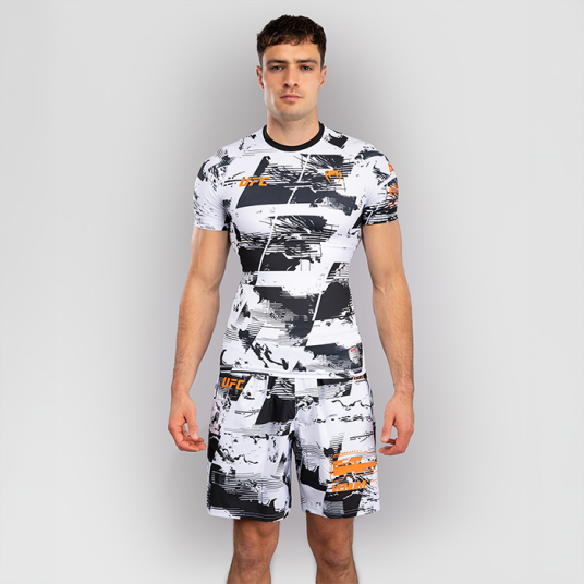 Venum UFC Zenith by Venum Fight Week Rashguard Kort erme Svart Hvit Oransje White XL