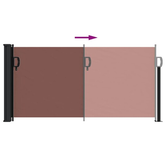 Uttrekkbar sidemarkise brun 100x500 cm 4004389
