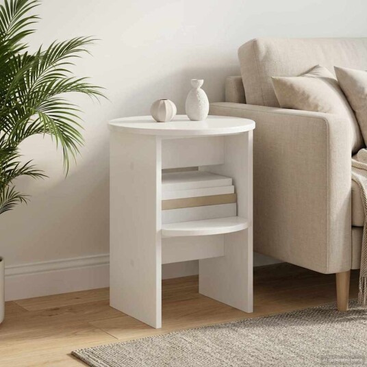 Sideskap Høgglans Hvit Ø40 x 50 cm Konstruert tre