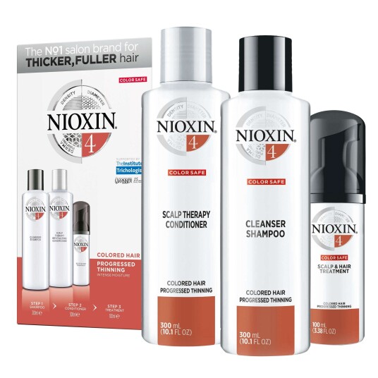 Nioxin Starter Set System 4 For Chemically Treated Noticeably Thinning Hair 300 ml + 300 ml + 100 ml Hårtap