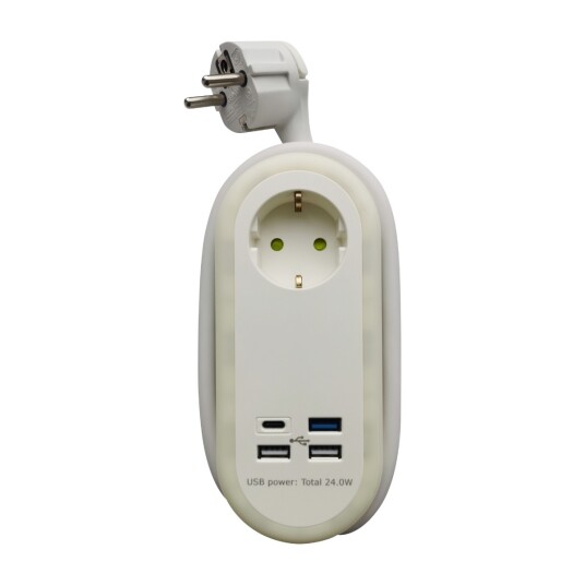 Dacota Støpseladapter 3XUSB A & 1xusb c Dacota Støpseladapter 3XUSB A & 1xusb c