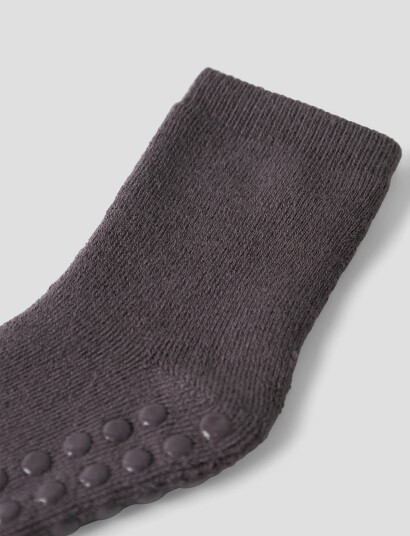 name it Nmfwaksi Wo/Bl Terry Sock W/Non Skid Brown 28-30