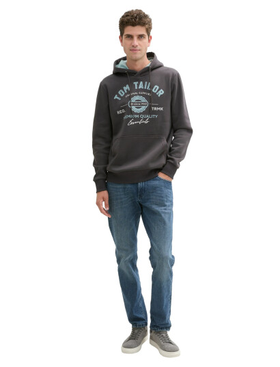 Tom Tailor Hoodie With Print - Grey - L