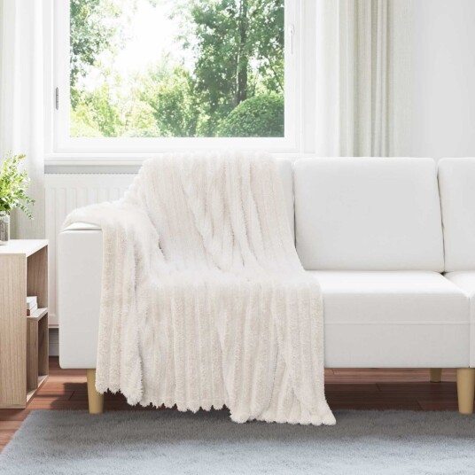 vidaXL Kastteppe Krem 150 x 130 cm Fleece