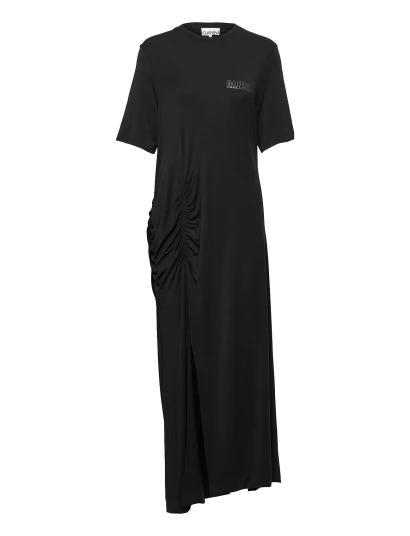 GANNI Short Sleeve Maxi Dress Black XXS GANNI Short Sleeve Maxi Dress Black XXS