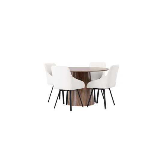 Venture Home Spisegruppe Venture Home Lanzo Ø120 cm med 4 stk Rosie Stoler GR23563