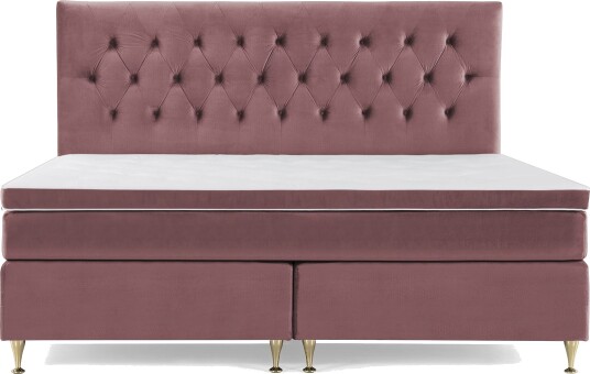 Royal Velvet Komplett Sengepakke 210x210 cm Rosa Fløyel/Lave Gullben