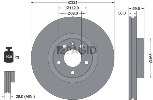 PAGID 54323NHC Bremseskive PAGID 54323NHC Bremseskive