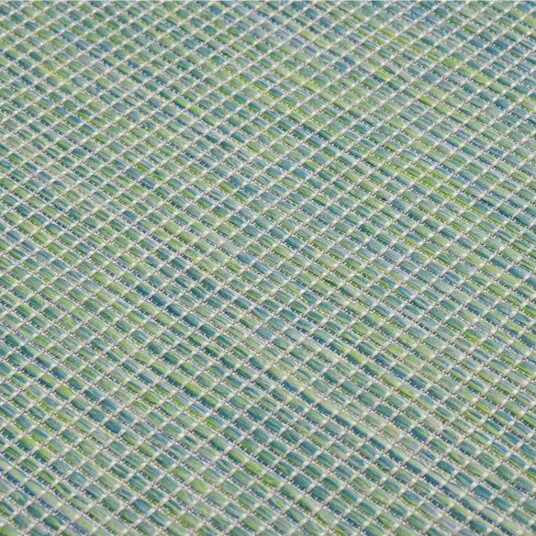 vidaXL Utendørs flatvevd teppe 160x230 cm turkis