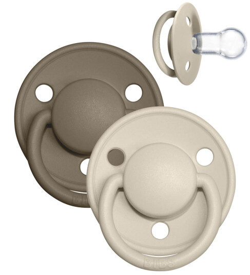 BIBS Smokk De Lux 2-pack Silicone Vanilla/Dark Oak
