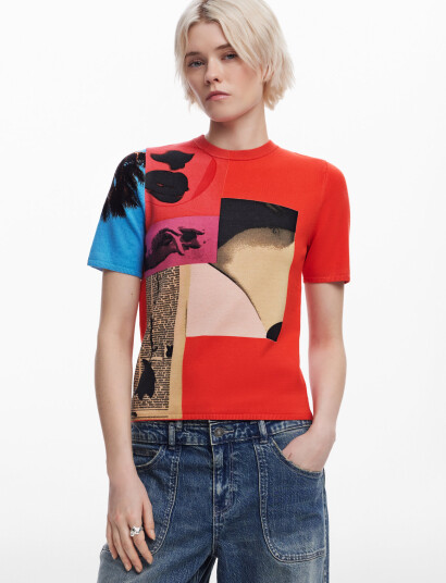 Desigual Red Collage Lacro - Red - M