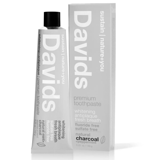 Naturlig Whitening tannkrem DAVIDS Charcoal+Peppermint 149g Naturlig Whitening tannkrem DAVIDS Charcoal+Peppermint 149g