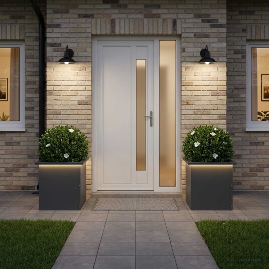 vidaXL Hageplantekasse med LED 2 stk. Antrasitt 40 x 40 x 40 cm Stål