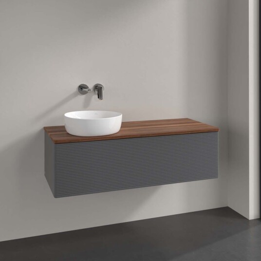 Villeroy & Boch  Antao Servantskap med 1 skuff 120x50x36 cm u/lys Antrasitt/Valnøtt