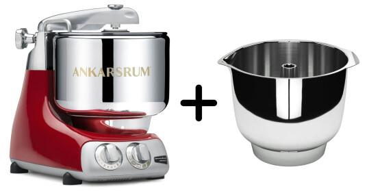 Ankarsrum Assistent AKM 6230 Kjøkkenmaskin + Original vispebolle red Ankarsrum Assistent AKM 6230 Kjøkkenmaskin + Original vispebolle red