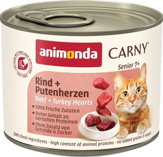 Animonda Carny Senior Våtfôr Okse & Kalkunhjerter 12x200g