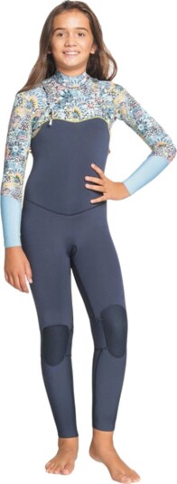Roxy 4/3mm Marine Bloom Front Zip Wetsuit for Girls Kid Y12