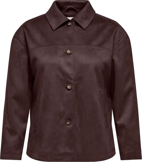 ONLY Carmakoma Carcarolina Faux Suede Jacket Otw Brown 50