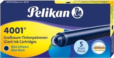 Pelikan 310607, Svart, Blå, Blå, Fontenepenn, Boks, 5 Stykker